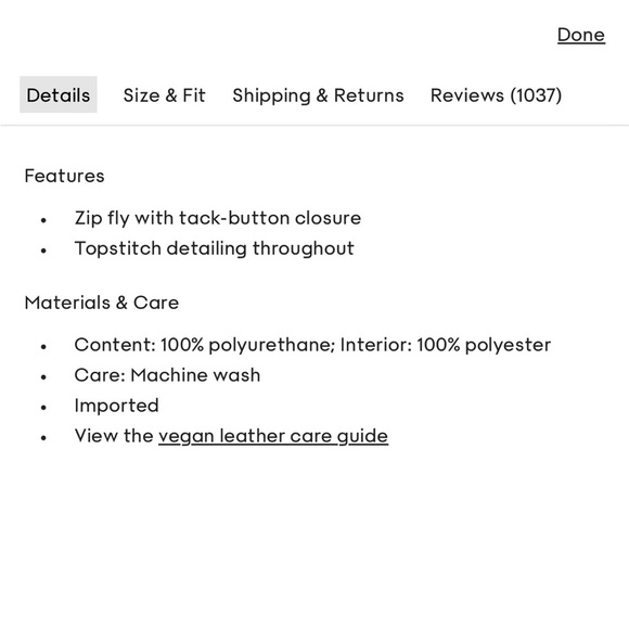 Wilfred Melina Super High Rise Straight Leg Vegan Leather Pant Black size 6 - Picture 10 of 12